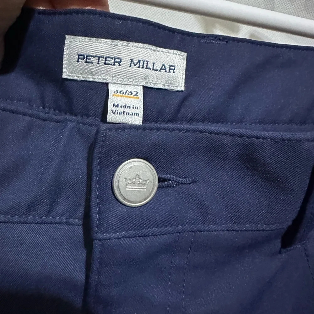 Peter Millar Chino Golf Pants Men’s 36x27 Navy Blue Ultimate Sateen 5 Pocket EUC